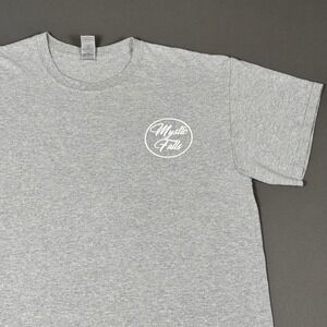 Mystic Falls Shirt Vampire Diaries Graphic Tee Grey Size L